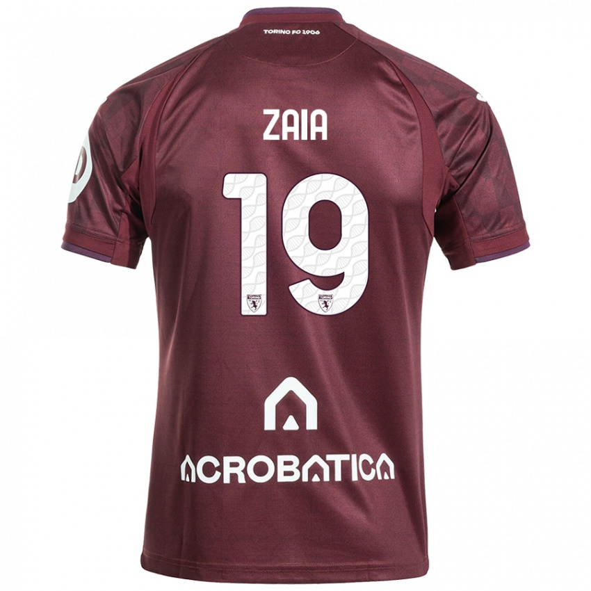 Criança Camisola Edoardo Zaia #19 Branco Castanho Principal 2024/25 Camisa