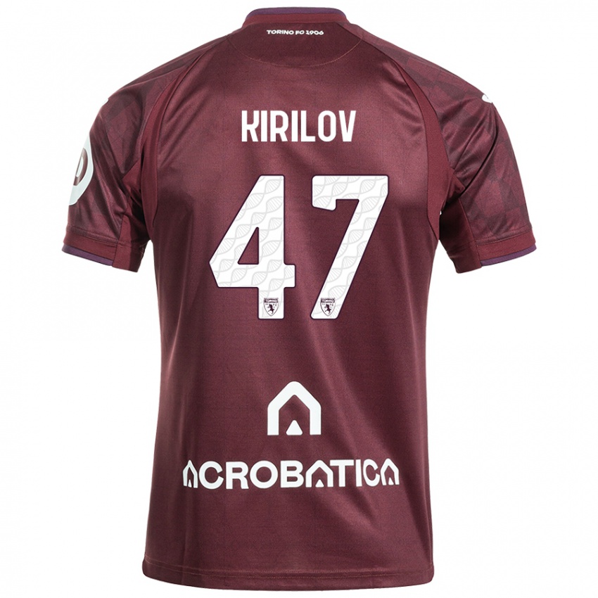 Criança Camisola Martin Kirilov #47 Branco Castanho Principal 2024/25 Camisa