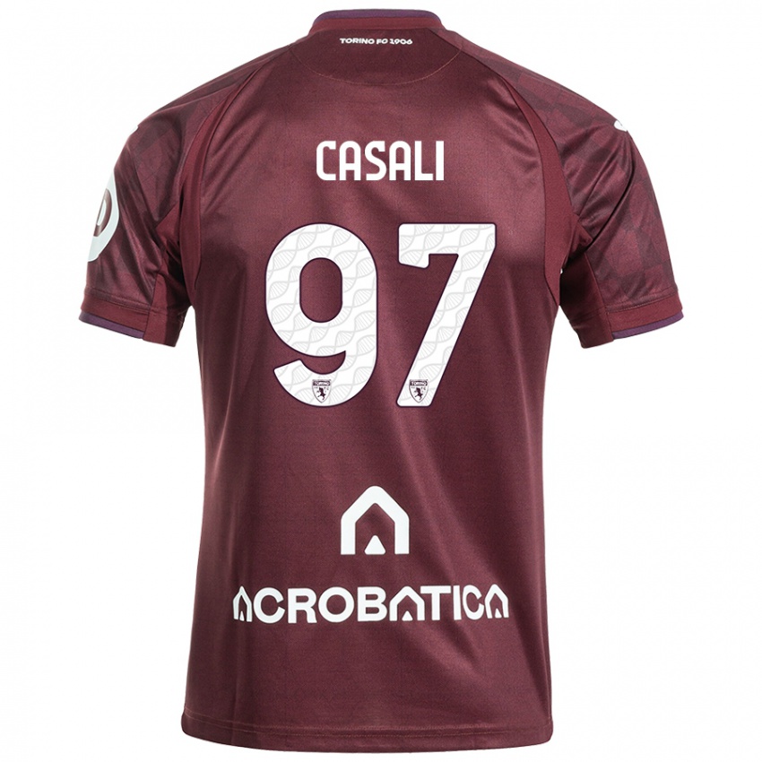 Criança Camisola Michele Casali #97 Branco Castanho Principal 2024/25 Camisa