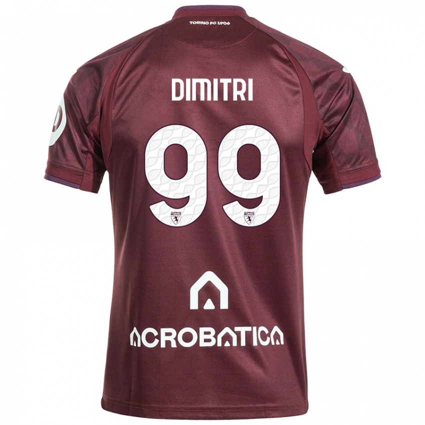 Criança Camisola Matteo Dimitri #99 Branco Castanho Principal 2024/25 Camisa