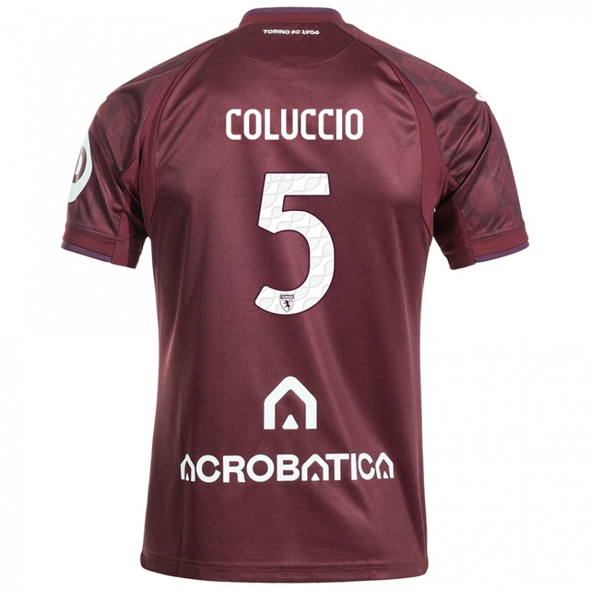 Criança Camisola Francesca Coluccio #5 Branco Castanho Principal 2024/25 Camisa