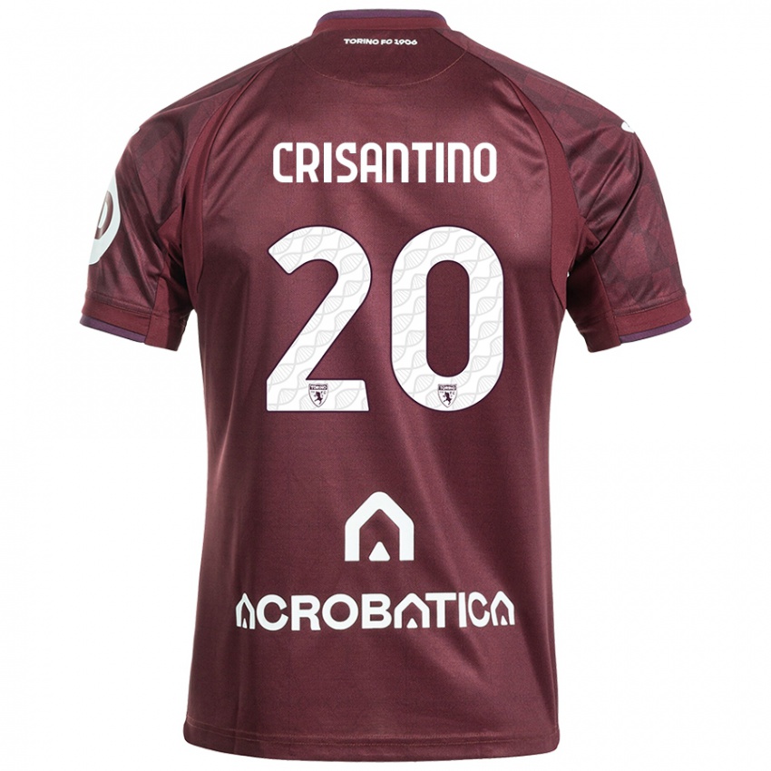 Criança Camisola Giulia Crisantino #20 Branco Castanho Principal 2024/25 Camisa