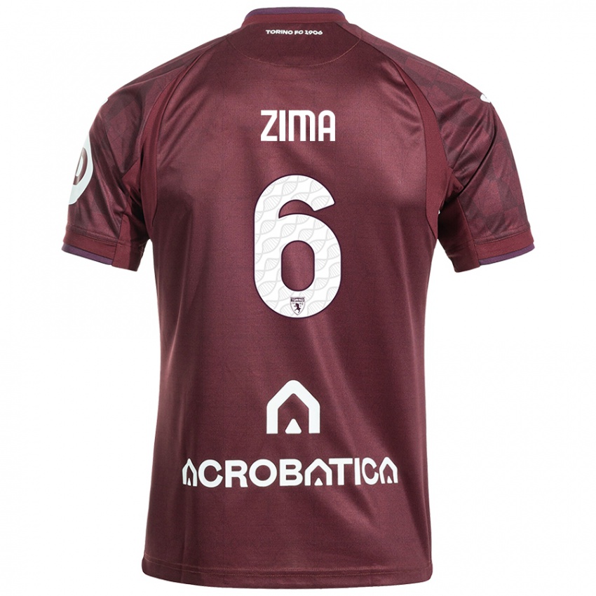 Criança Camisola David Zima #6 Branco Castanho Principal 2024/25 Camisa