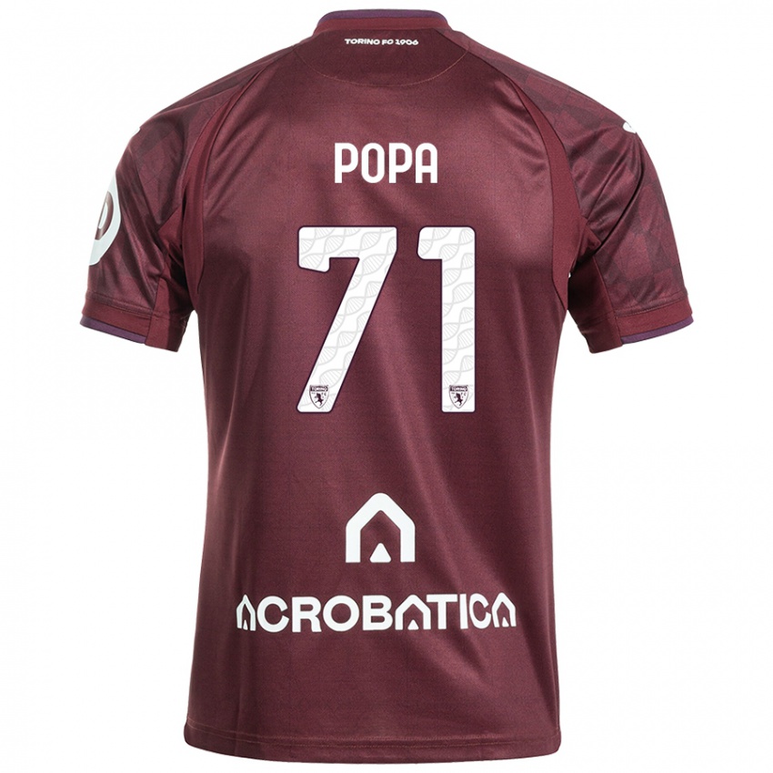 Criança Camisola Mihai Popa #71 Branco Castanho Principal 2024/25 Camisa