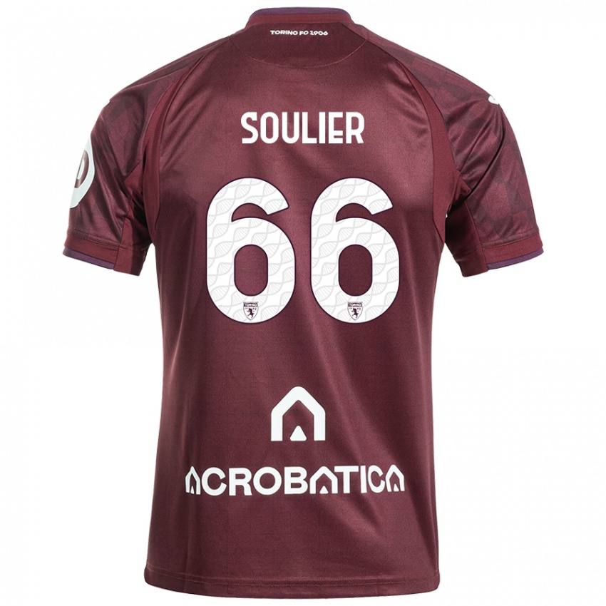 Criança Camisola Evan Soulier #66 Branco Castanho Principal 2024/25 Camisa