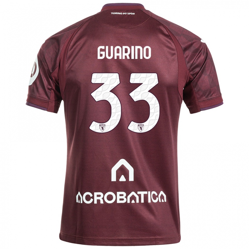 Criança Camisola Rita Guarino #33 Branco Castanho Principal 2024/25 Camisa