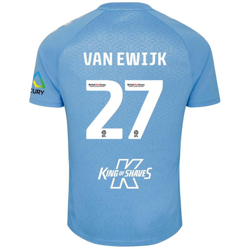 Criança Camisola Milan Van Ewijk #27 Azul Branco Principal 2024/25 Camisa