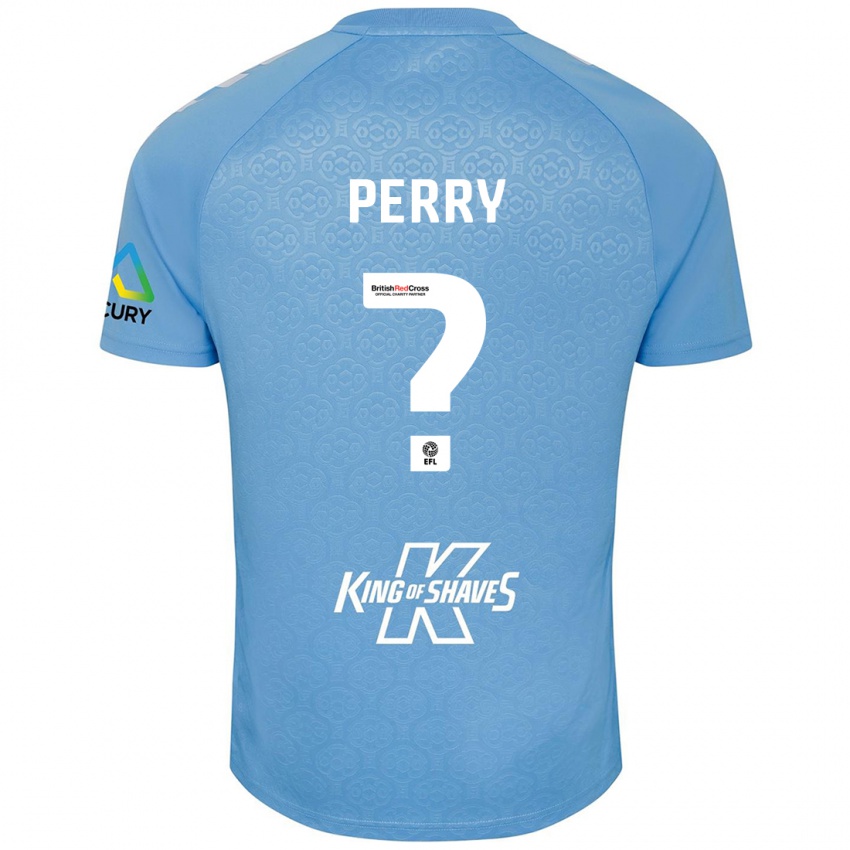 Criança Camisola Callum Perry #0 Azul Branco Principal 2024/25 Camisa