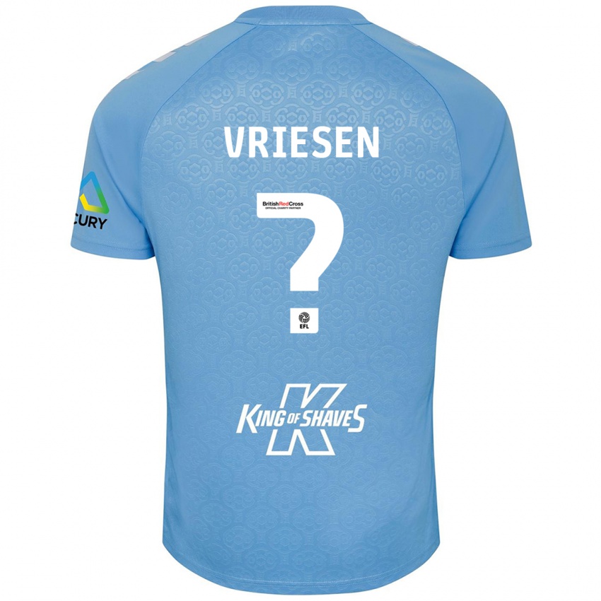 Criança Camisola Fabian Vriesen #0 Azul Branco Principal 2024/25 Camisa