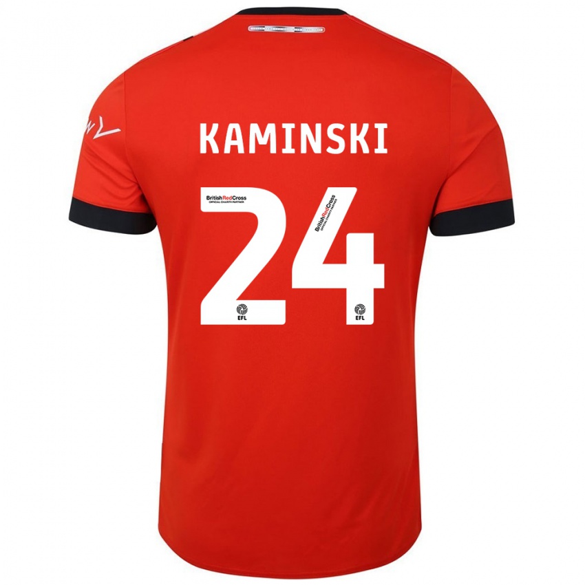 Criança Camisola Thomas Kaminski #24 Preto Laranja Principal 2024/25 Camisa