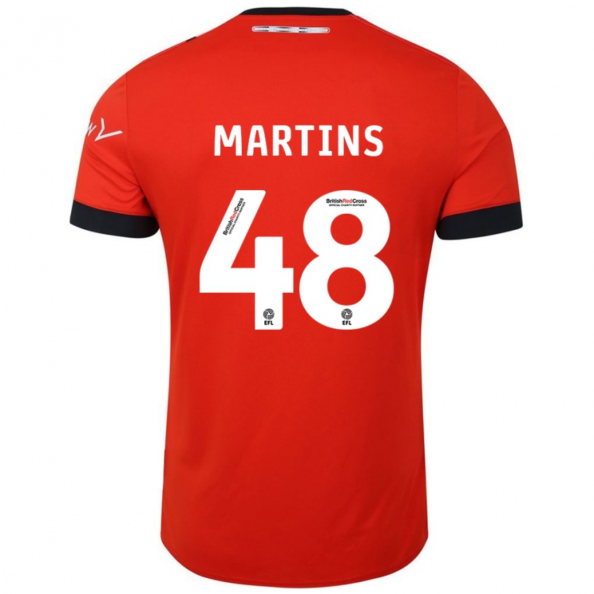 Criança Camisola Dominic Dos Santos Martins #48 Preto Laranja Principal 2024/25 Camisa