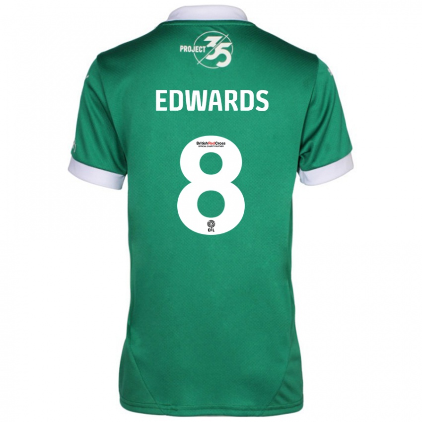 Criança Camisola Joe Edwards #8 Branco Verde Principal 2024/25 Camisa