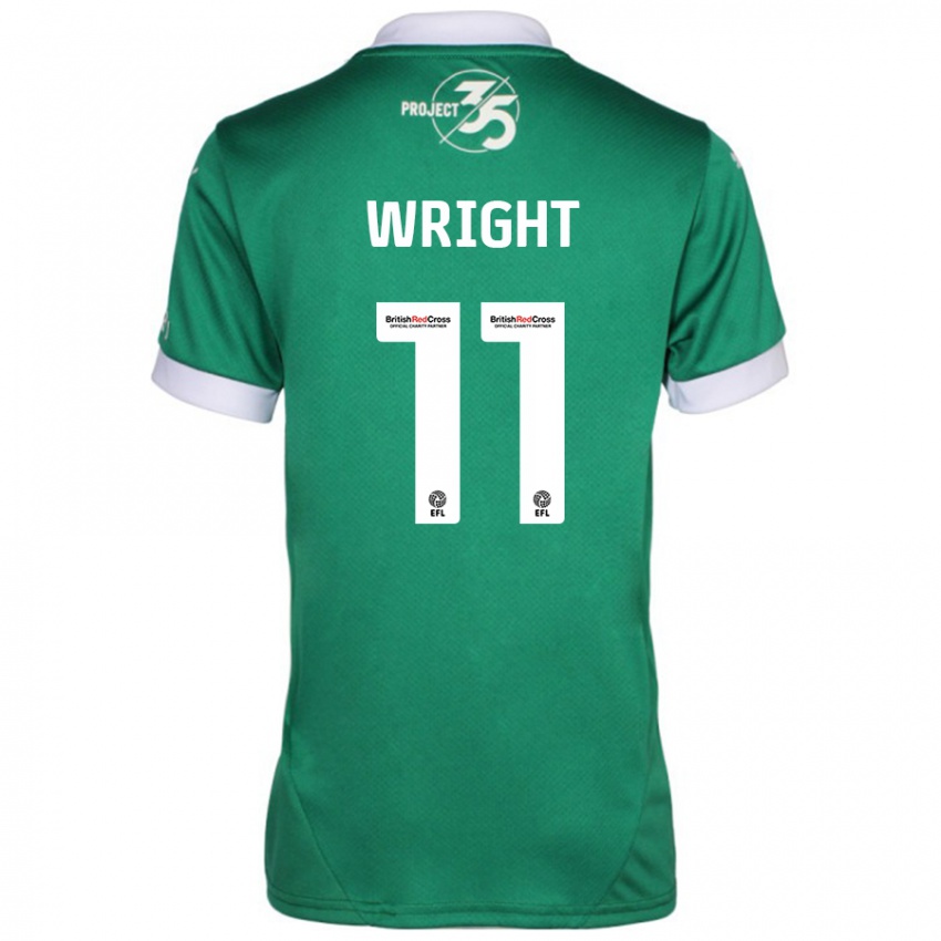 Criança Camisola Callum Wright #11 Branco Verde Principal 2024/25 Camisa