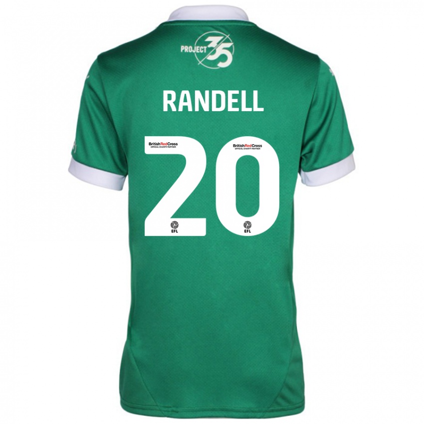 Criança Camisola Adam Randell #20 Branco Verde Principal 2024/25 Camisa