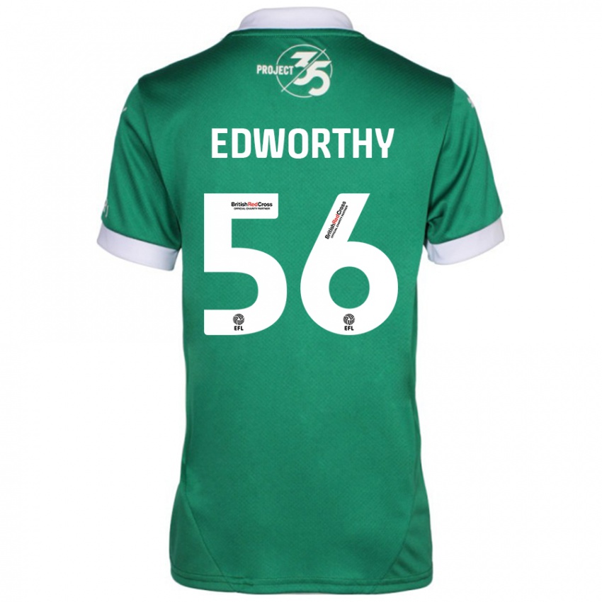 Criança Camisola Kieran Edworthy #56 Branco Verde Principal 2024/25 Camisa