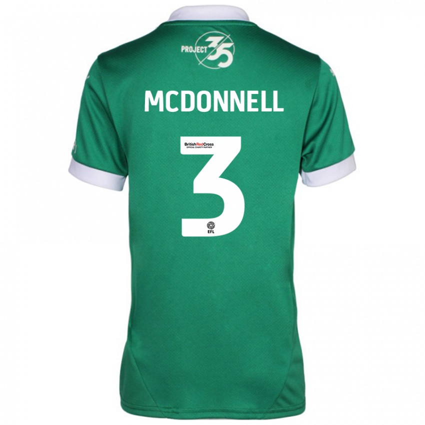 Criança Camisola Rosie Mcdonnell #3 Branco Verde Principal 2024/25 Camisa