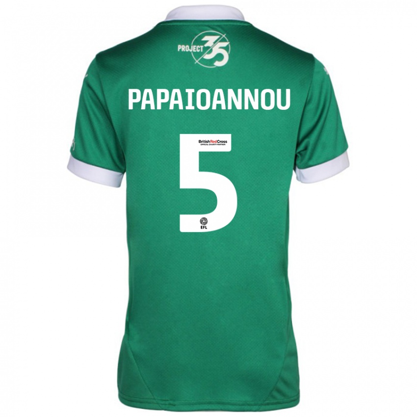 Criança Camisola Panagiota Papaioannou #5 Branco Verde Principal 2024/25 Camisa