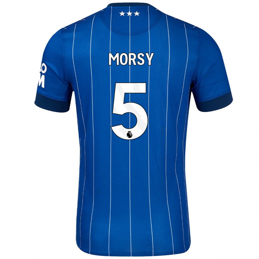 Criança Camisola Samy Morsy #5 Azul Marinho Principal 2024/25 Camisa