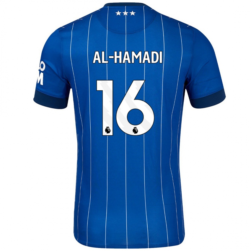 Criança Camisola Ali Al-Hamadi #16 Azul Marinho Principal 2024/25 Camisa