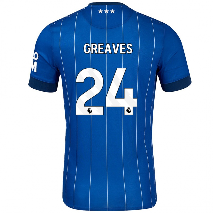 Criança Camisola Jacob Greaves #24 Azul Marinho Principal 2024/25 Camisa