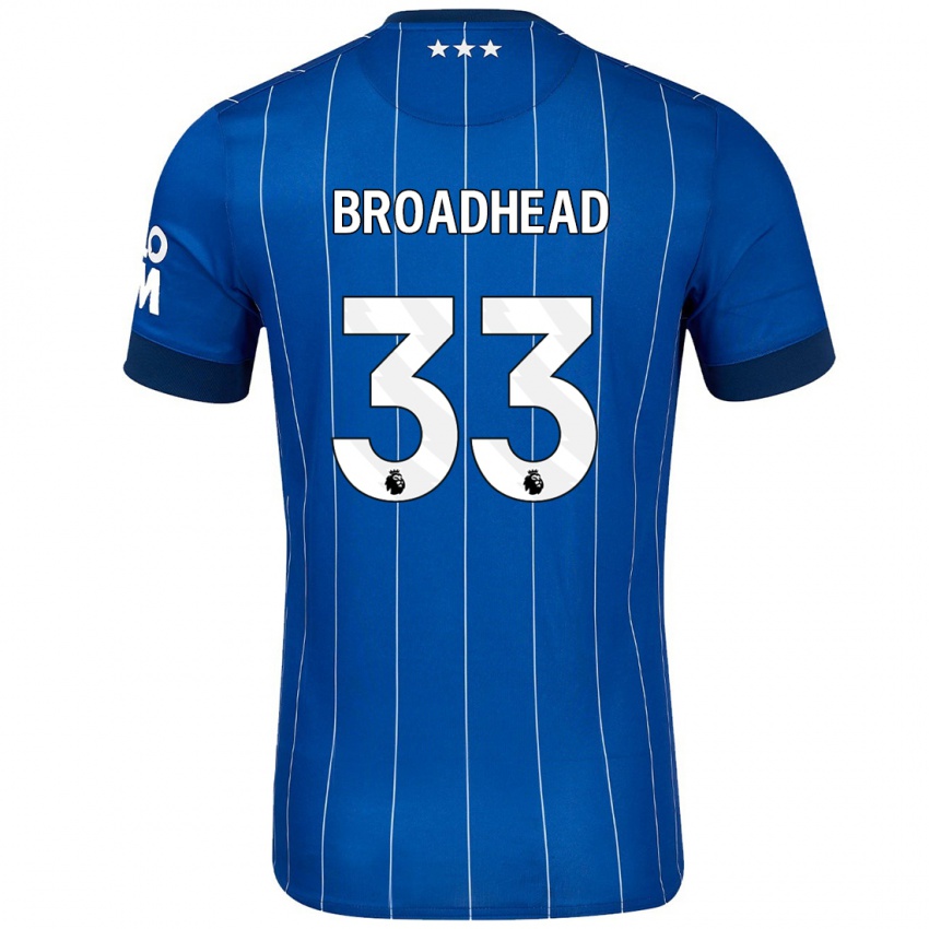 Criança Camisola Nathan Broadhead #33 Azul Marinho Principal 2024/25 Camisa