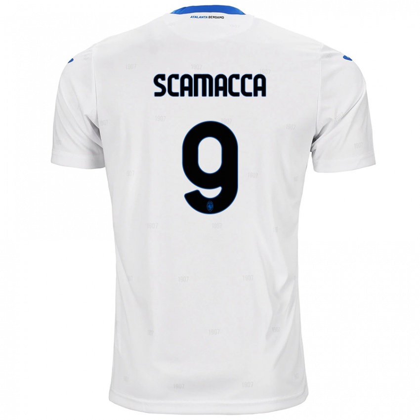 Criança Camisola Gianluca Scamacca #9 Branco Alternativa 2024/25 Camisa