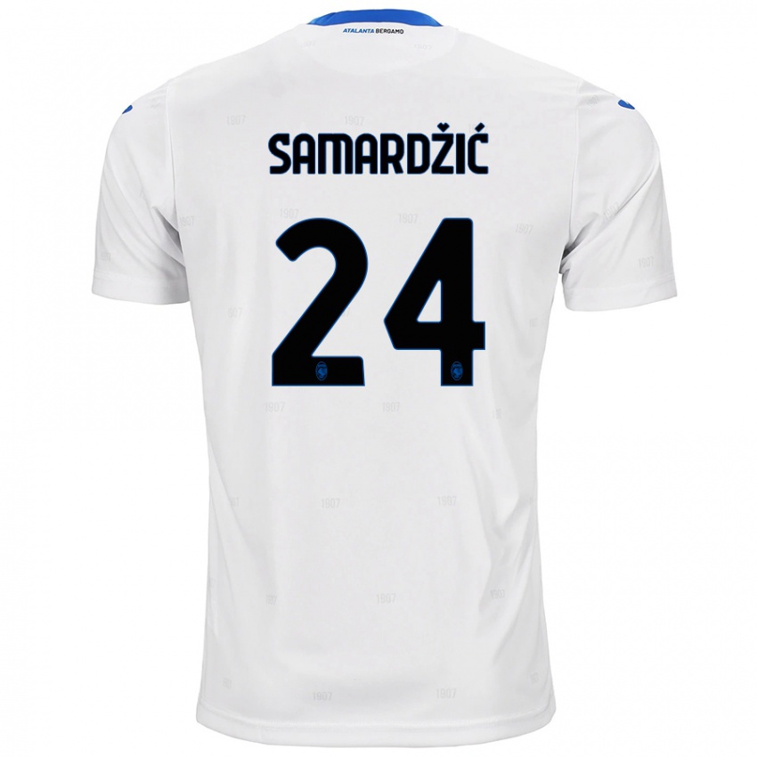 Criança Camisola Lazar Samardžić #24 Branco Alternativa 2024/25 Camisa