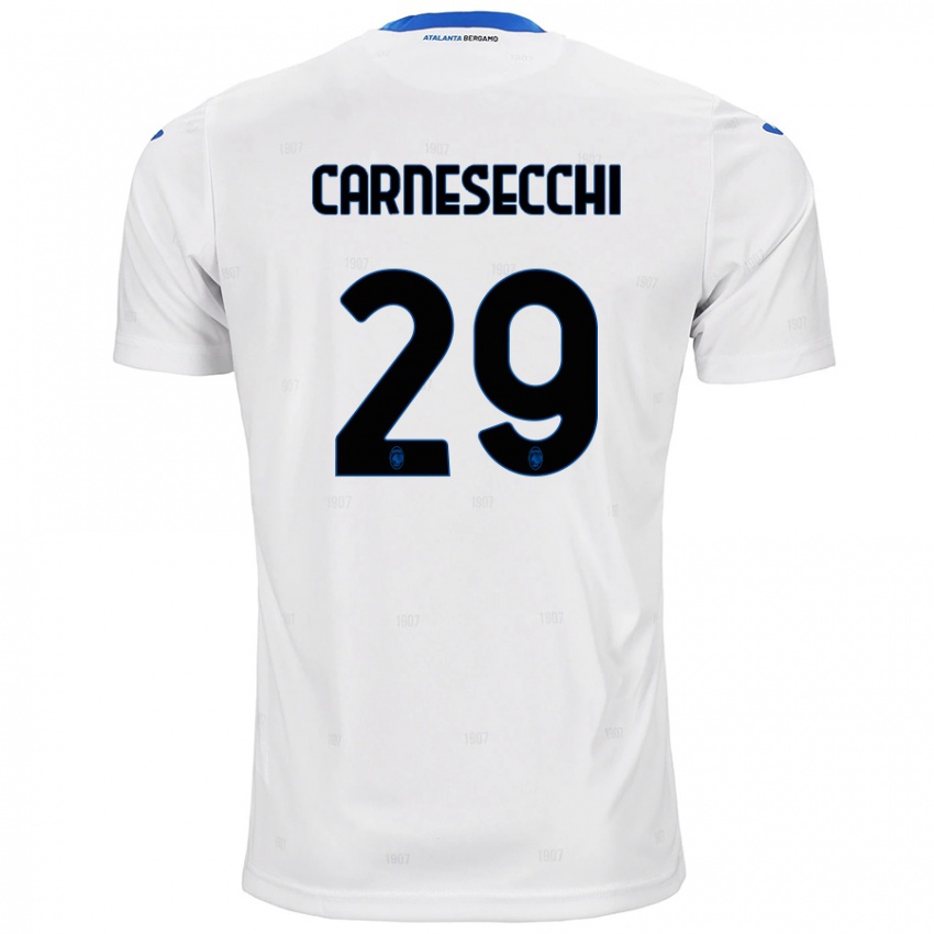 Criança Camisola Marco Carnesecchi #29 Branco Alternativa 2024/25 Camisa