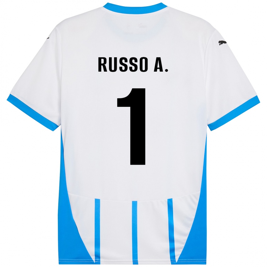 Criança Camisola Alessandro Russo #1 Azul Branco Alternativa 2024/25 Camisa