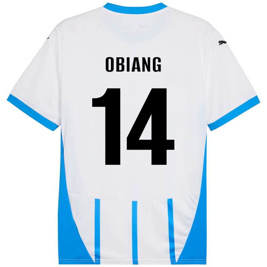 Criança Camisola Pedro Obiang #14 Azul Branco Alternativa 2024/25 Camisa