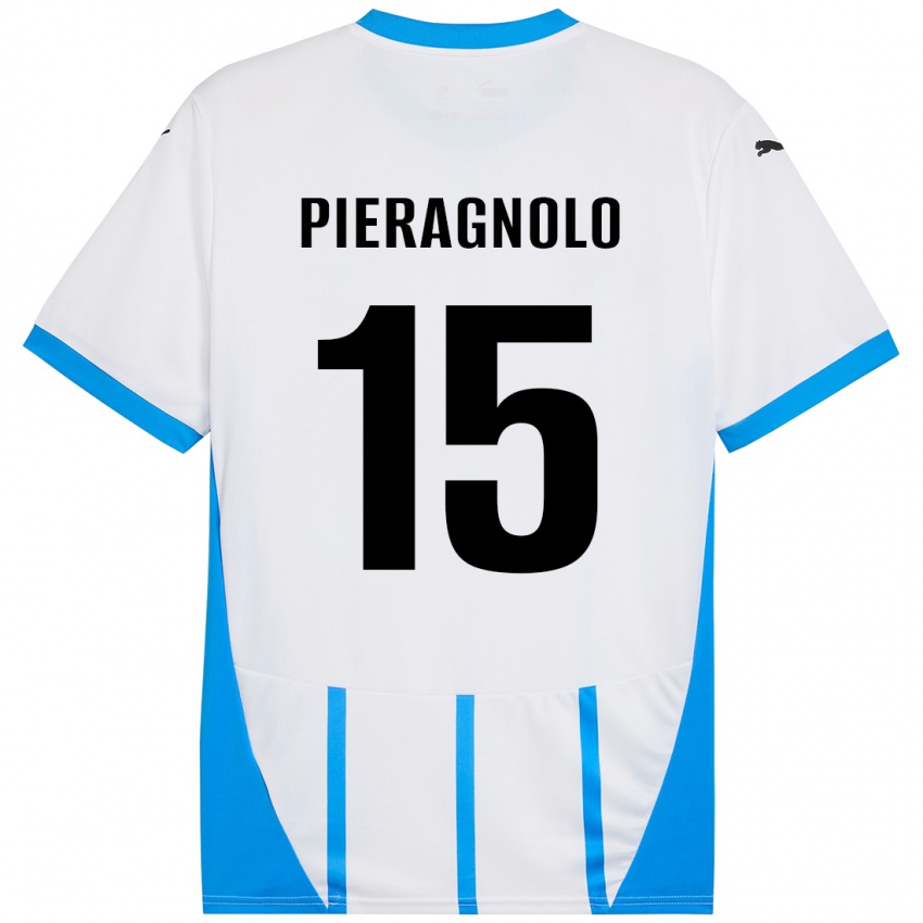 Criança Camisola Edoardo Pieragnolo #15 Azul Branco Alternativa 2024/25 Camisa