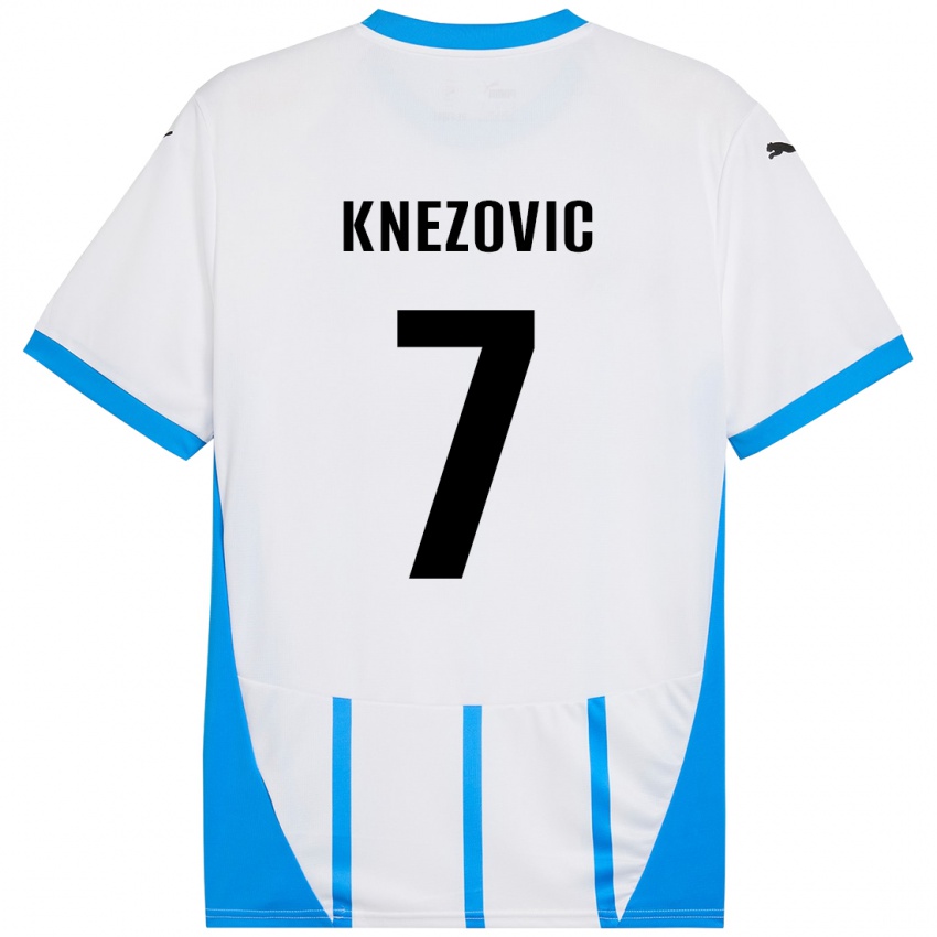 Criança Camisola Borna Knezovic #7 Azul Branco Alternativa 2024/25 Camisa