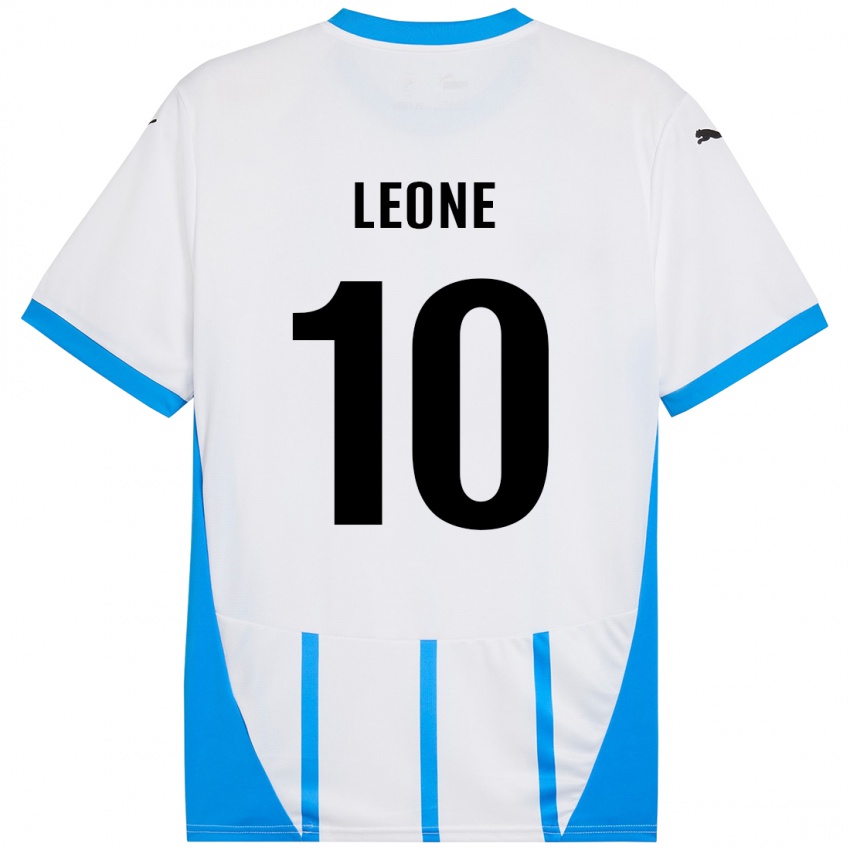 Criança Camisola Kevin Leone #10 Azul Branco Alternativa 2024/25 Camisa