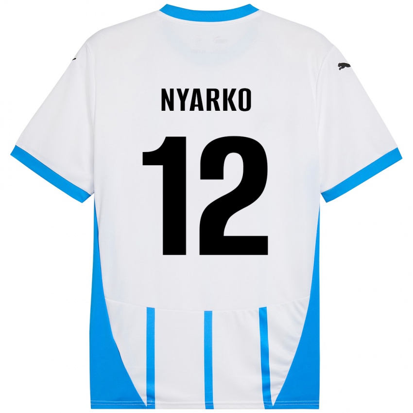 Criança Camisola Lorenzo Nyarko #12 Azul Branco Alternativa 2024/25 Camisa