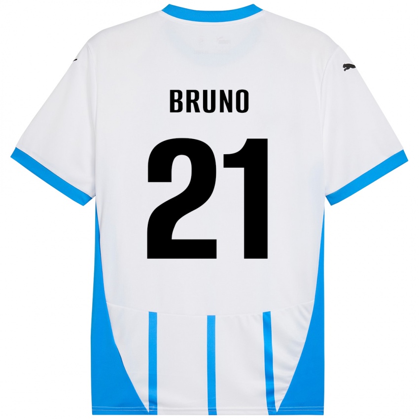 Criança Camisola Kevin Bruno #21 Azul Branco Alternativa 2024/25 Camisa