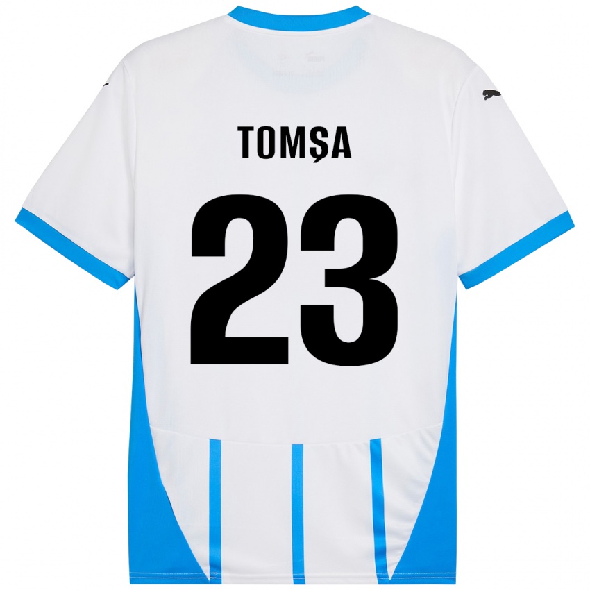 Criança Camisola Troy Tomșa #23 Azul Branco Alternativa 2024/25 Camisa