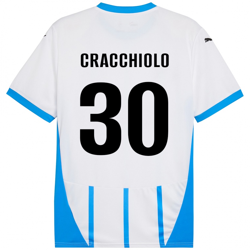 Criança Camisola Leonardo Cracchiolo #30 Azul Branco Alternativa 2024/25 Camisa