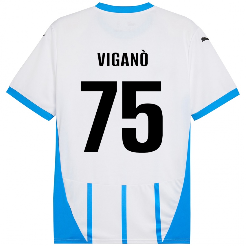 Criança Camisola Lorenzo Viganò #75 Azul Branco Alternativa 2024/25 Camisa