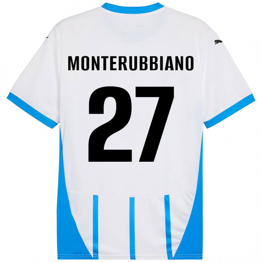 Criança Camisola Valeria Monterubbiano #27 Azul Branco Alternativa 2024/25 Camisa