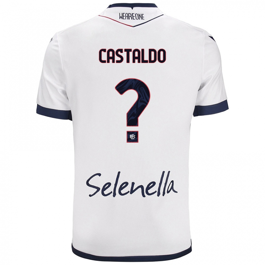 Criança Camisola Francesco Castaldo #0 Azul Real Branco Alternativa 2024/25 Camisa