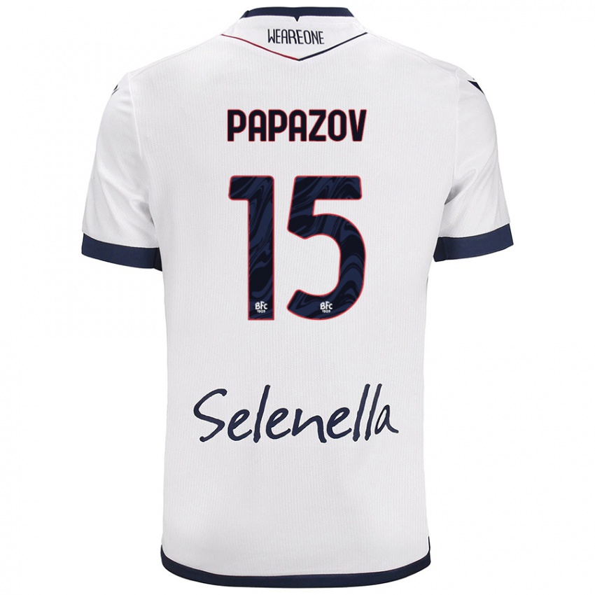 Criança Camisola Dimitar Papazov #15 Azul Real Branco Alternativa 2024/25 Camisa