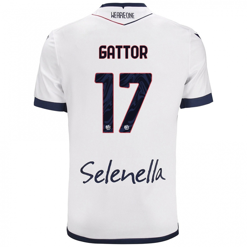 Criança Camisola Gianluca Gattor #17 Azul Real Branco Alternativa 2024/25 Camisa