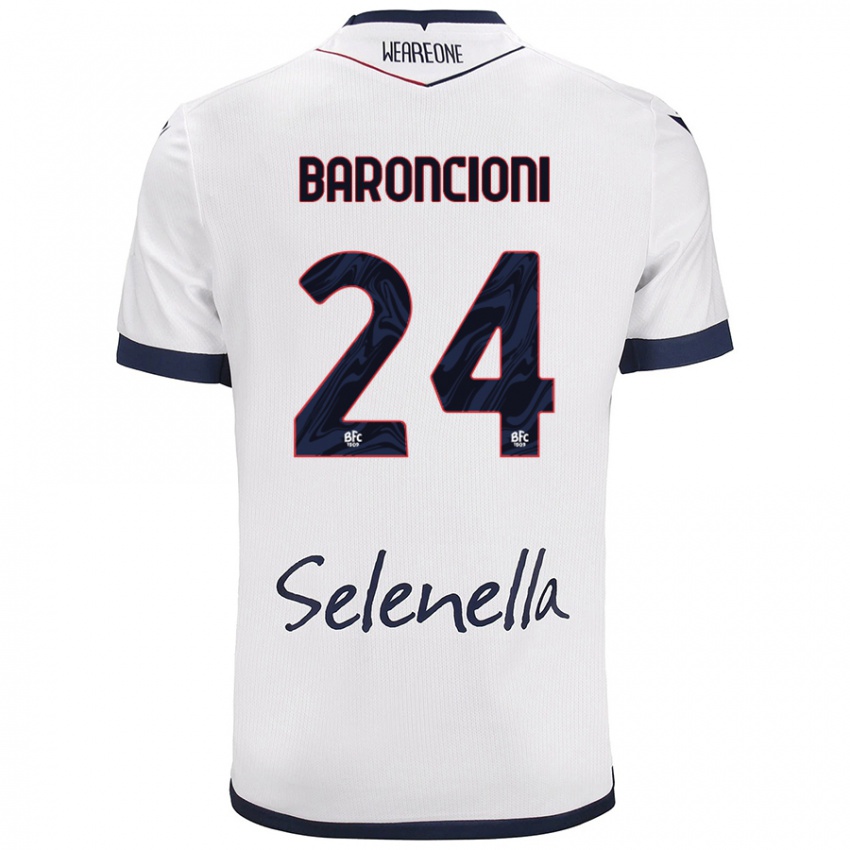 Criança Camisola Davide Baroncioni #24 Azul Real Branco Alternativa 2024/25 Camisa