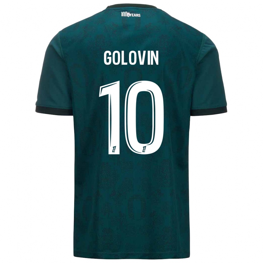 Criança Camisola Aleksandr Golovin #10 Verde Escuro Alternativa 2024/25 Camisa