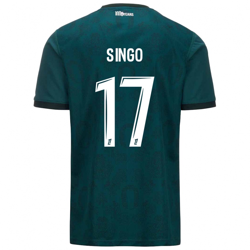 Criança Camisola Wilfried Singo #17 Verde Escuro Alternativa 2024/25 Camisa