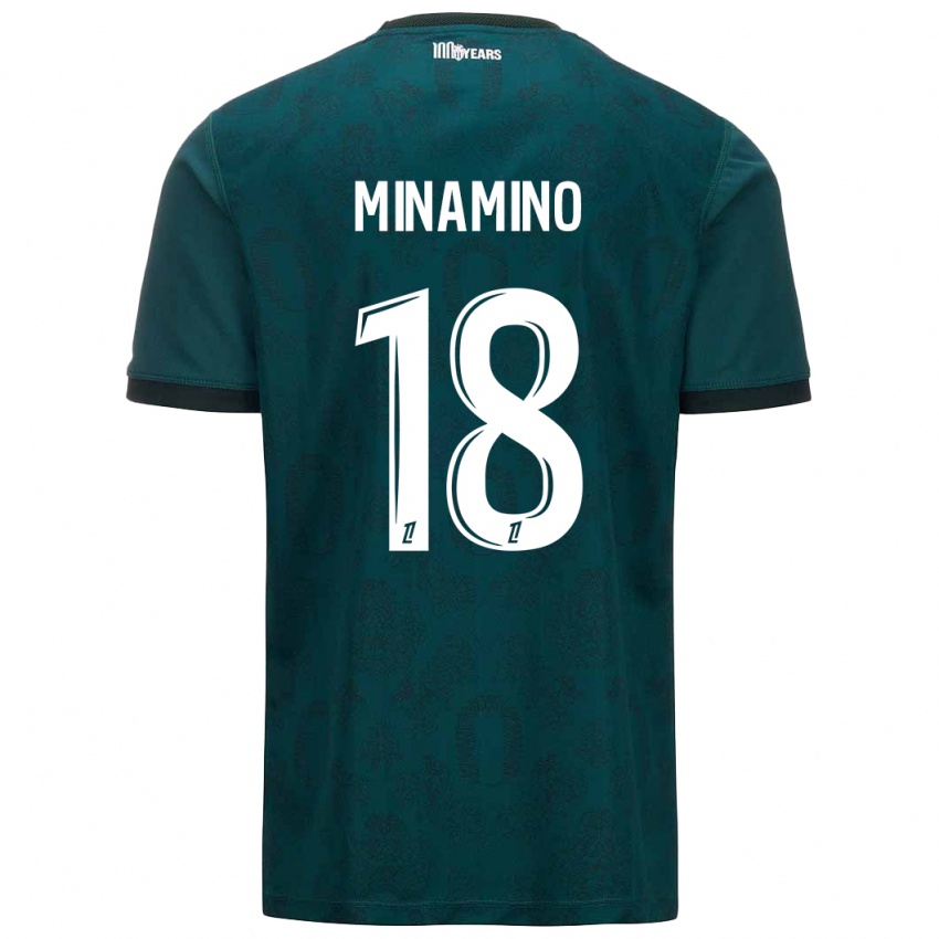 Criança Camisola Takumi Minamino #18 Verde Escuro Alternativa 2024/25 Camisa