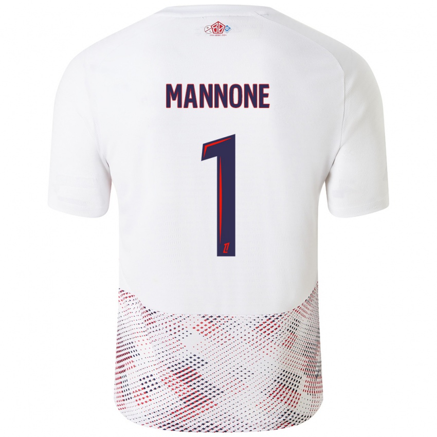 Criança Camisola Vito Mannone #1 Azul Real Branco Alternativa 2024/25 Camisa