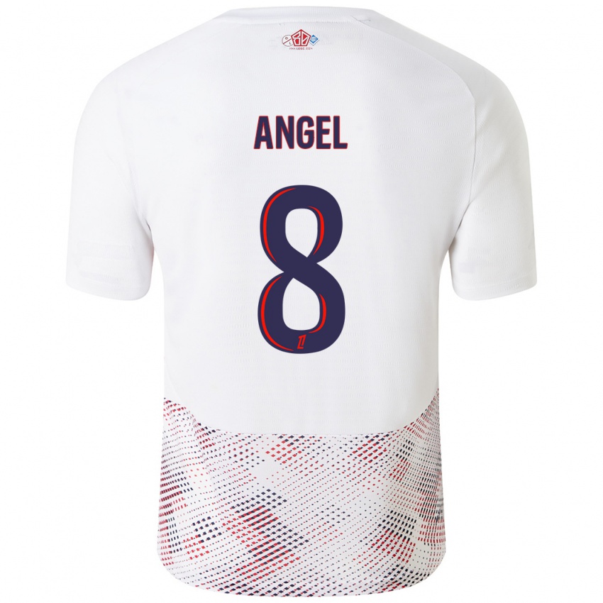 Criança Camisola Angel Gomes #8 Azul Real Branco Alternativa 2024/25 Camisa