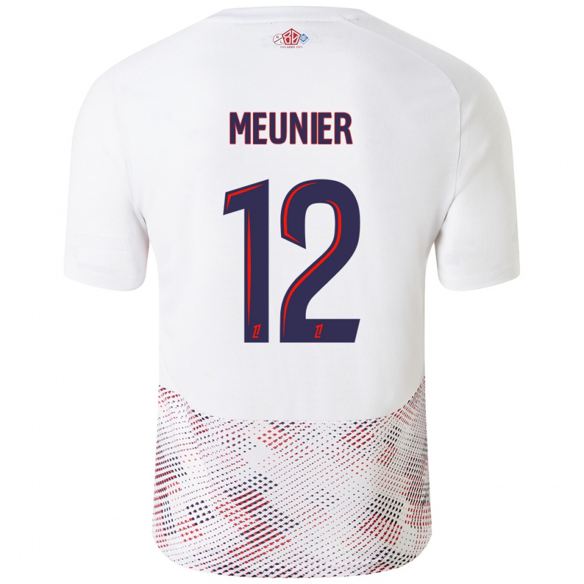 Criança Camisola Thomas Meunier #12 Azul Real Branco Alternativa 2024/25 Camisa