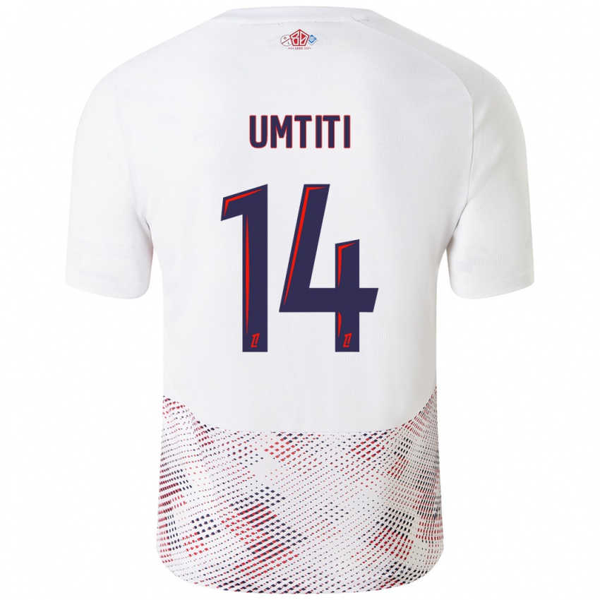 Criança Camisola Samuel Umtiti #14 Azul Real Branco Alternativa 2024/25 Camisa